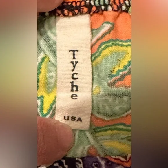 Tyche Maxi Skirt. Floral Paisley Stripes Slits on Sides, Orange, Purple. Large. - Picture 13 of 16